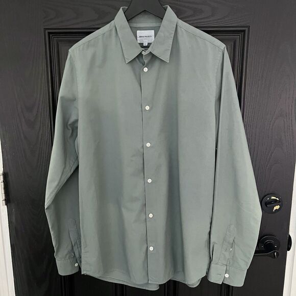 Norse Projects Mens Button Up Shirt Size L Sage Green - Picture 1 of 6